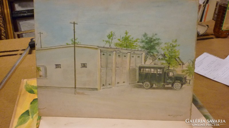 R /záborszky v.1954, colored watercolor with Mávaut marking