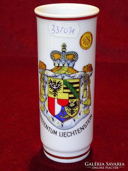 Austrian vase with the coat of arms of Fürstentum Liechtenstein, 14 cm high. He has!