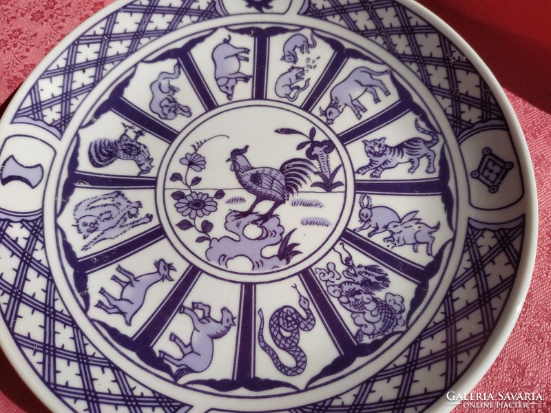 Horoszkópos porcelán tányér, a kakas éve