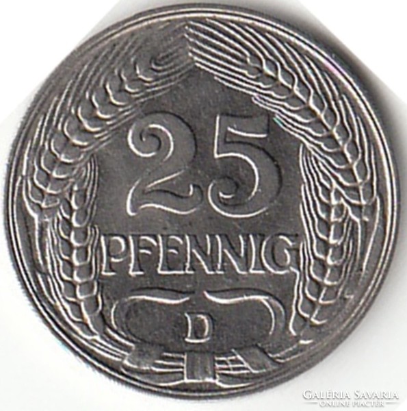 German 25 pfennig 1912d. There is a post!
