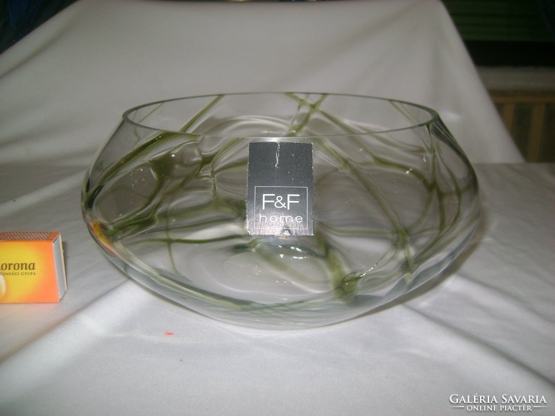Üveg kínáló tál, asztalközép
