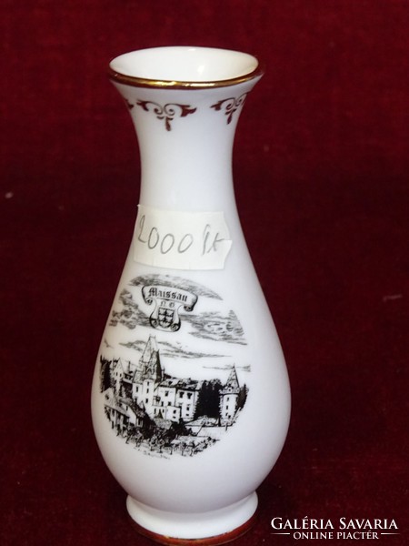 Austrian porcelain memorial vase, black/white, 11 cm high. He has!