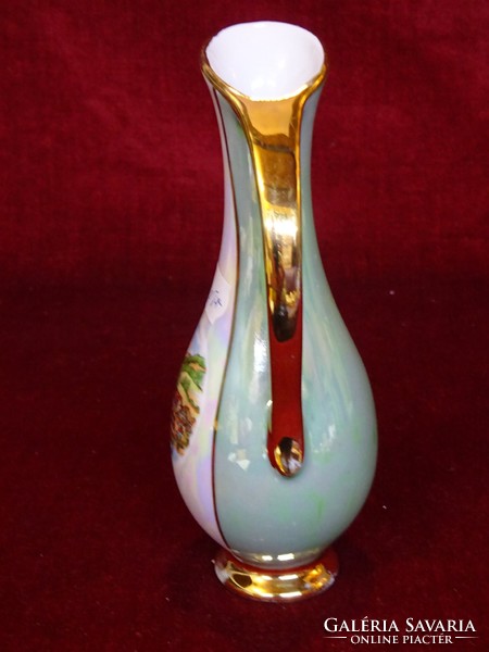 Német Bavaria porcelán váza, kézi festésű, St. Wolfgang látképpel. Vanneki!