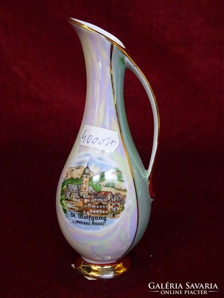 German Bavarian porcelain vase, hand painted, st. Wolfgang with a view. He has!