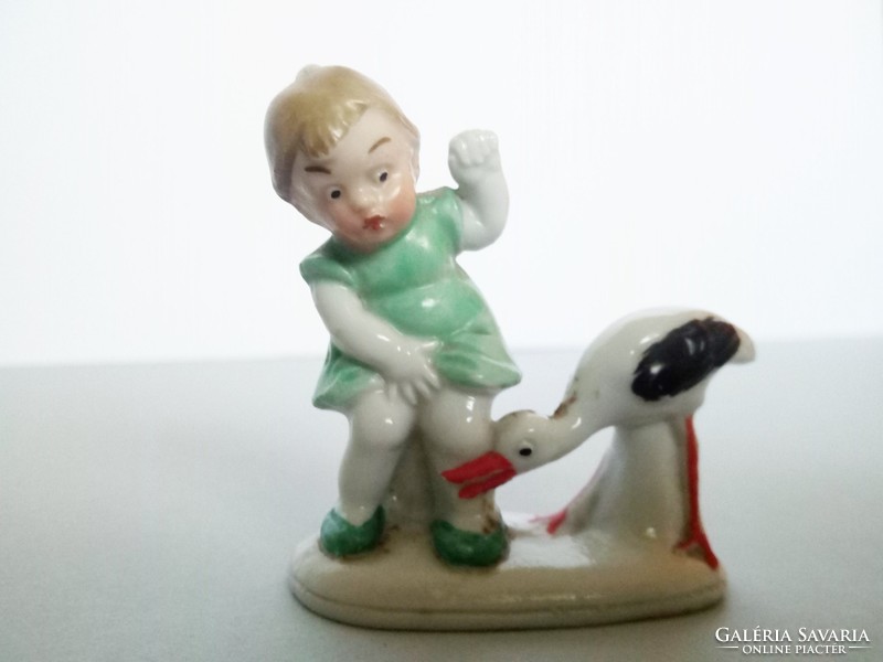 Wagner & Apel ritka miniatúra gólyás kislány