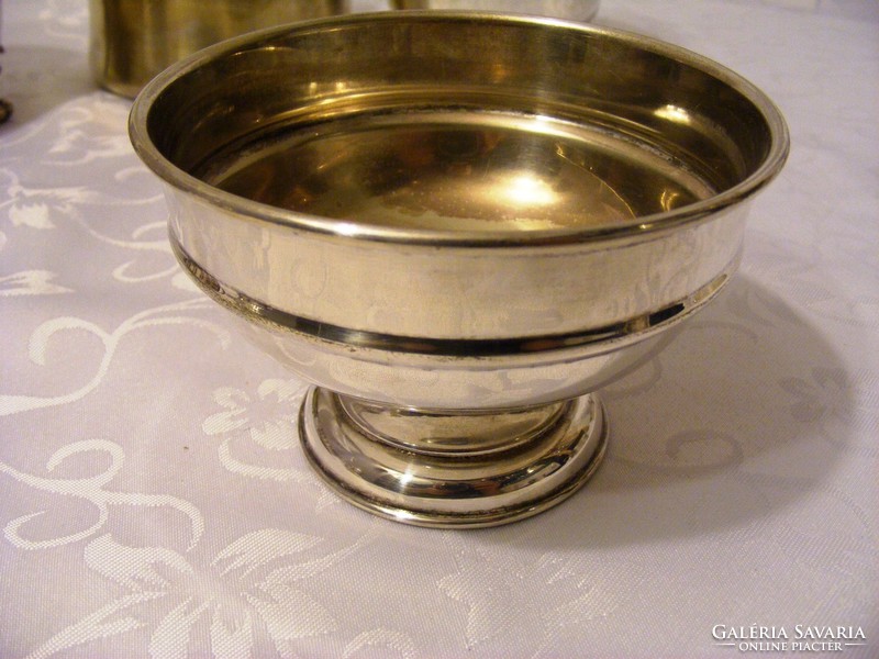 Antique and vintage, silver-plated sugar holders one by one, marked, for replenishment, for replacement