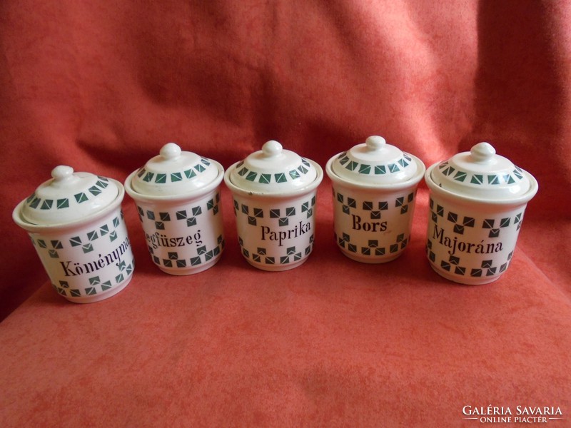 Régi porcelán fűszertartók (5 db)