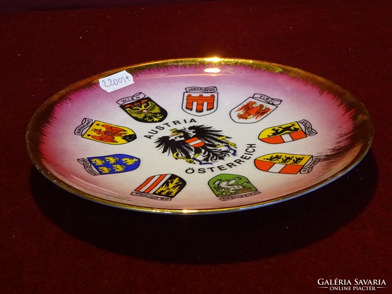 Austrian porcelain decorative plate with coat of arms with provinces, diameter 19.5 cm. He has!