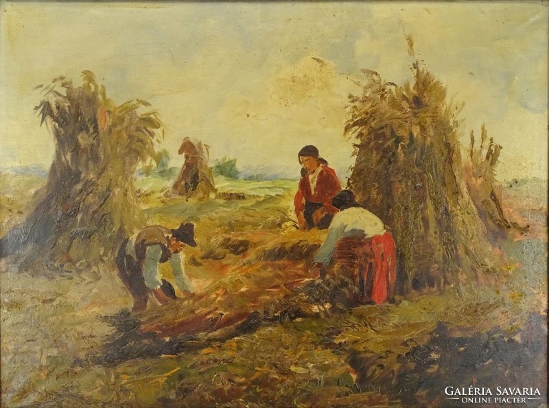 0Y254 Magyar festő: Kukorica bálázás