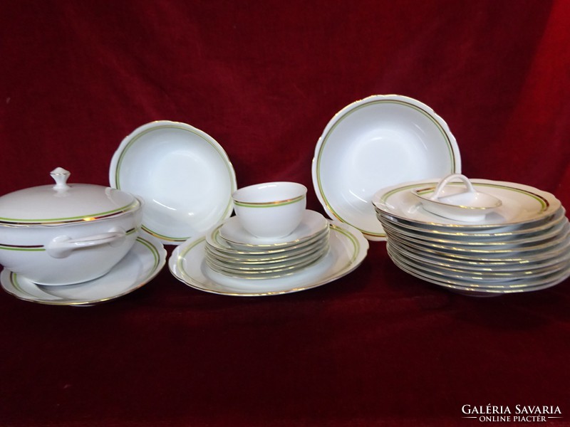 Czechoslovak porcelain tableware, showcase quality, lack of 1 plate. He has!