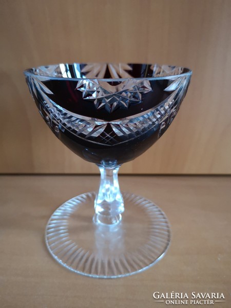 Beautifully patterned cut crystal burgundy wine and champagne glass, flawless