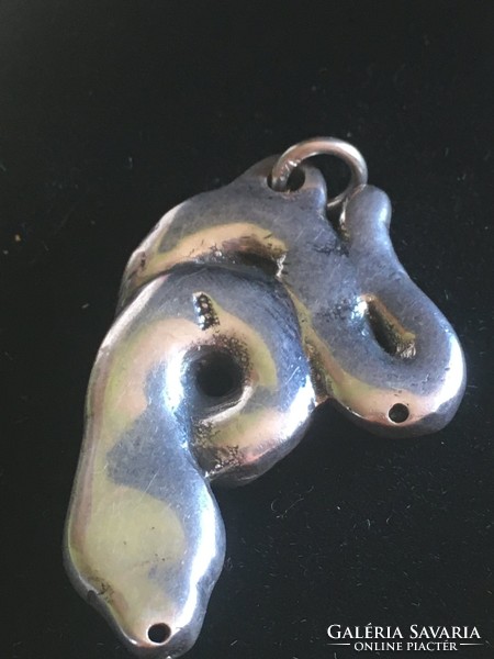Silver snake pendant marked 825