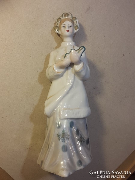 Régi orosz porcelán hölgy szobor,, 28 cm-es, ritkaság.