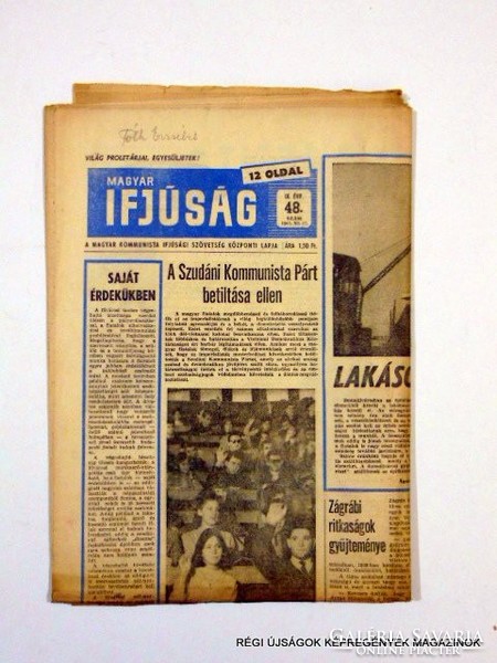 1965.11.27  /  LAKÁSOK HÁZHOZ SZÁLLÍTVA  /  MAGYAR IFJÚSÁG  /  Szs.:  11783