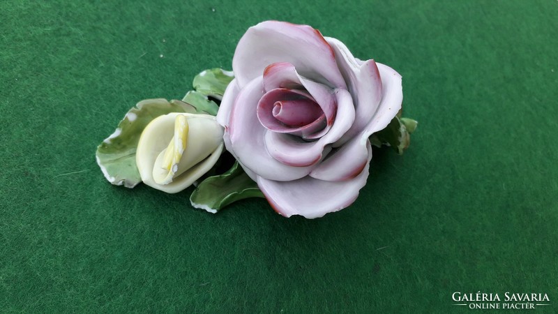 Herendi régi porcelán pasztell rózsa 1947
