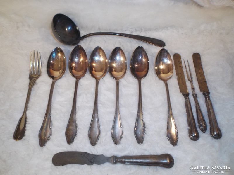 Cutlery - 12 pcs - marked - antique - silver plated - German - flawless
