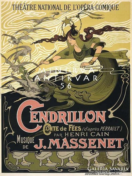 Massenet:Cendrillon francia operett előadás 1899 Párizs Émile Bertrand Vintage/antik plakát reprint