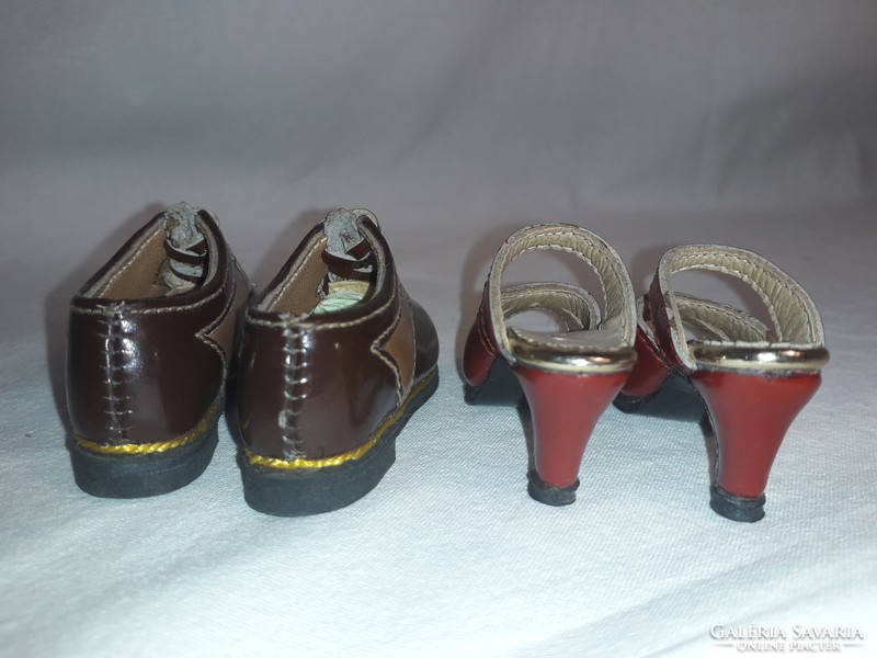 Old shoemaker master work pair of mini shoes and pair of slippers for the price of one pair