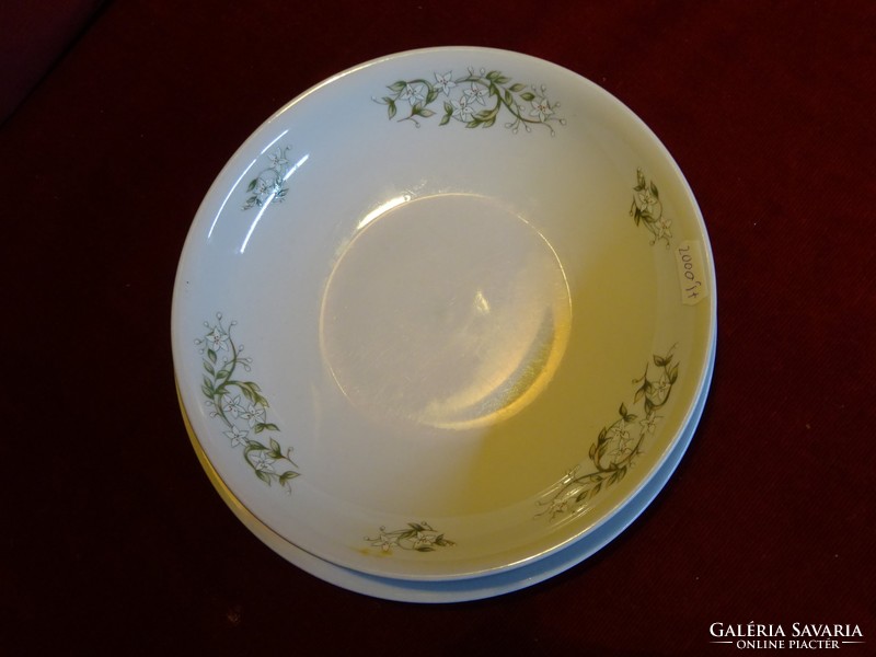 Great Plain porcelain deep and flat plate. Running with white flower pattern. He has!
