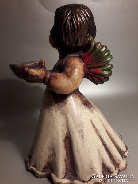 Elegant ceramic angel candle holder bozner 20 cm