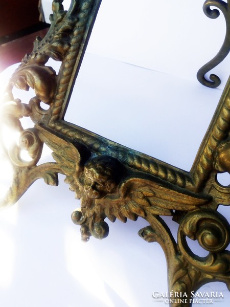 41 Cm. Giant antique brass Art Nouveau photo holder