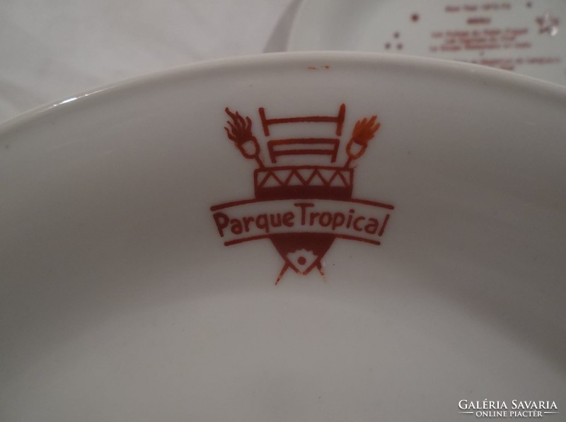 Plate - parque tropical - year 1972 - with New Year's Eve menu - 20 cm - porcelain