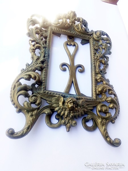 41 Cm. Giant antique brass Art Nouveau photo holder