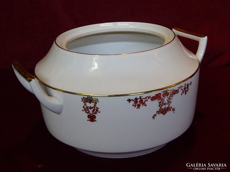Bowl of Epiag Czechoslovak porcelain soup. With a gold border on a white background. He has!