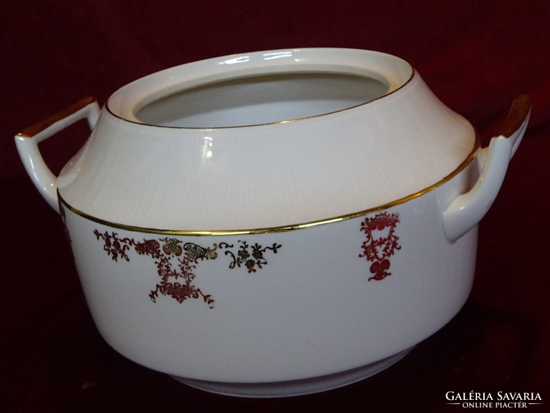 Bowl of Epiag Czechoslovak porcelain soup. With a gold border on a white background. He has!