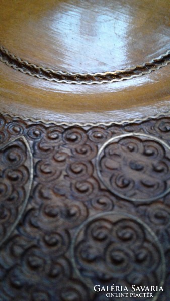 Copper inlaid wooden bowl