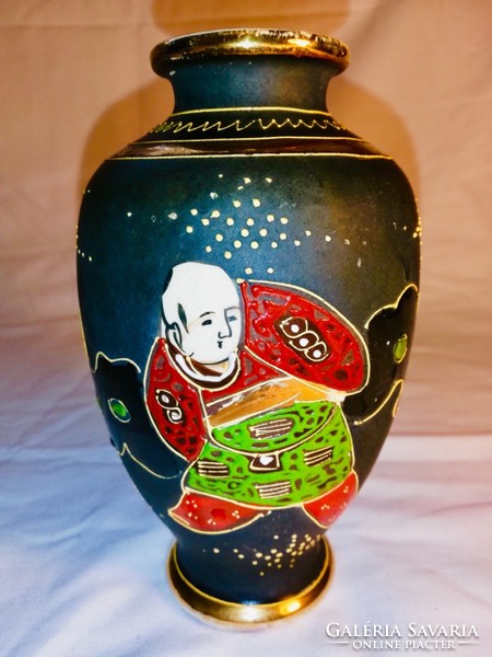 Eredeti Satsuma váza, ritka vastagon aranyozott, kihagyhatatlan ajándék