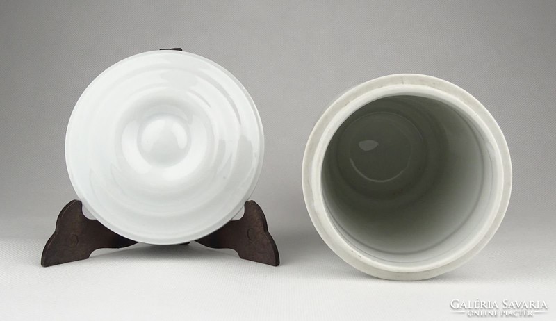 0Y760 Régi nagyméretű porcelán patikaedény 16 cm