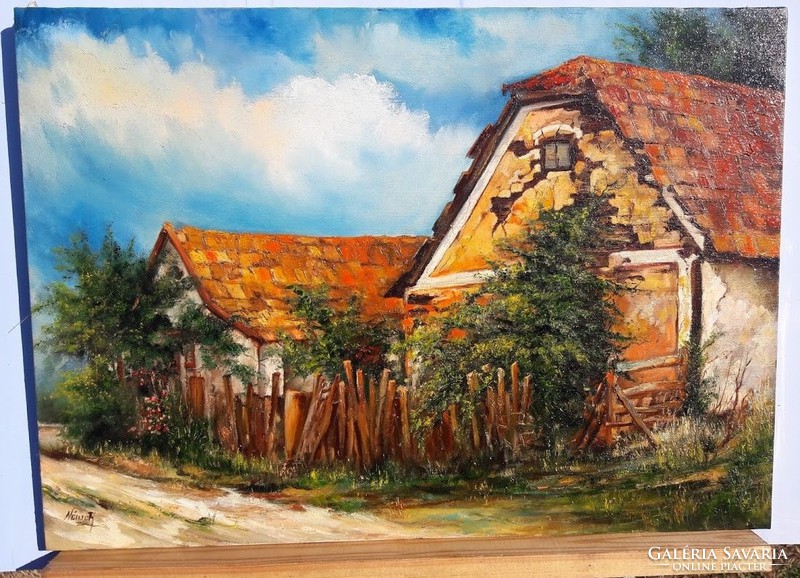 Farmland Old Country Oil Painting Beautiful Frame Oil Free Shipping With Free Shipping