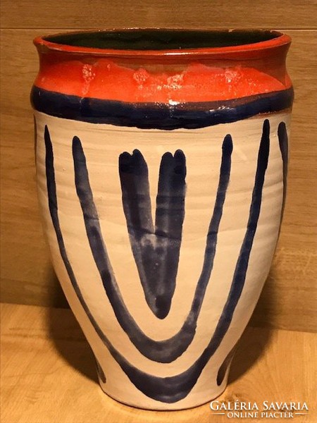 Vintage ceramic vase, signed