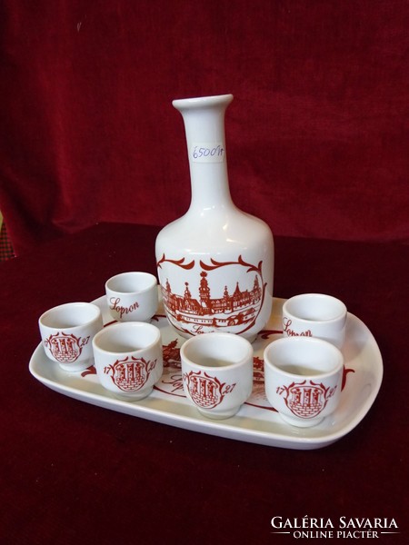 Lowland porcelain brandy set with soprano view and inscription. He has!