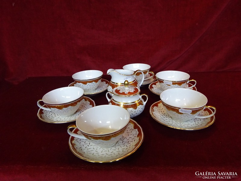 Bohemia Czechoslovak porcelain tea set. 6 Personal. With the signature of Zsuzsa Szabó. He has!