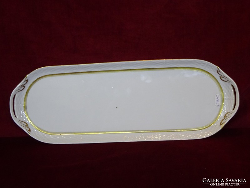 Herend porcelain cake bowl. Size: 49 x 17 x 2 cm. He has!
