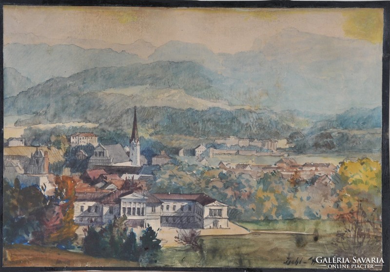 Gyula Háry (1864-1946): bad ischl, watercolor