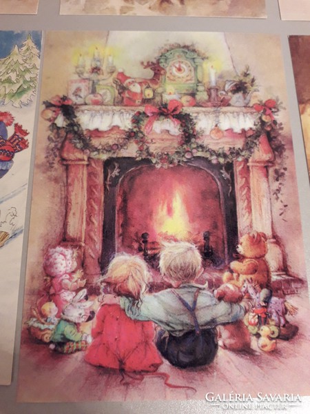 8 old Christmas cards