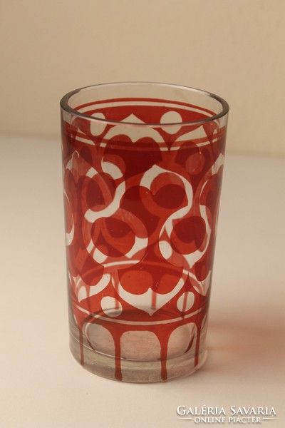 Biedermeier ruby stained glass