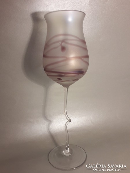 Freiherr von Poschinger  irizáló üveg pohár kehely 30 cm magas