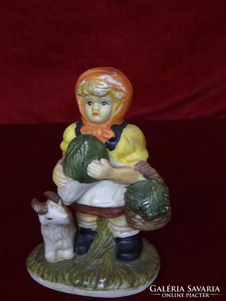 German figural statue of a little girl with a lamb. He has!
