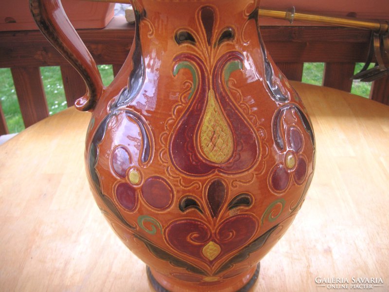 Gmundner, large, Austrian, hand-painted floor vase 50 x 25 cm!!