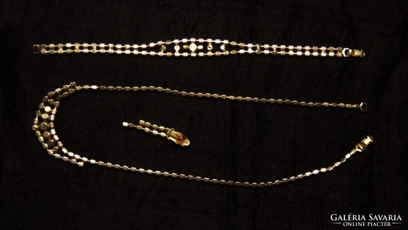 Very finely crafted art deco jewelry set (necklace, bracelet) from around 1920, Czech work, flawless!
