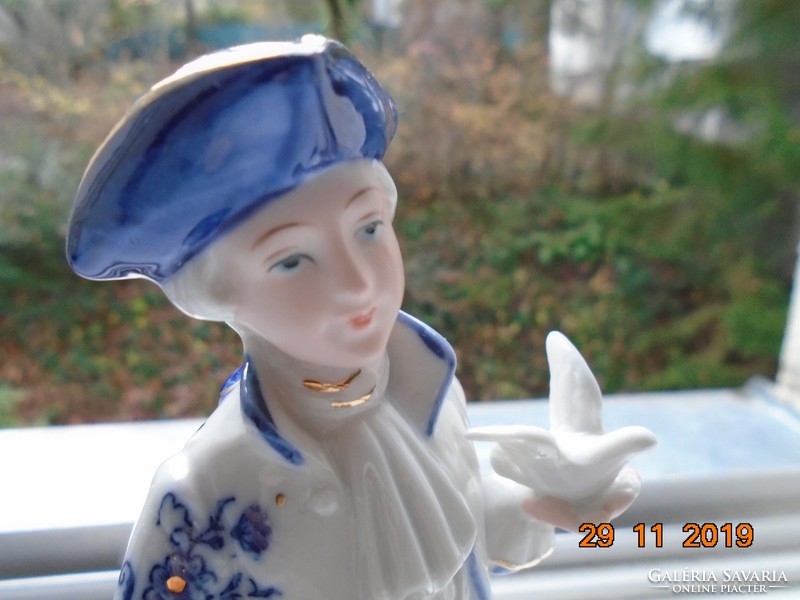 Barokk úr,kobaltkék arany Capodimonte porcelán