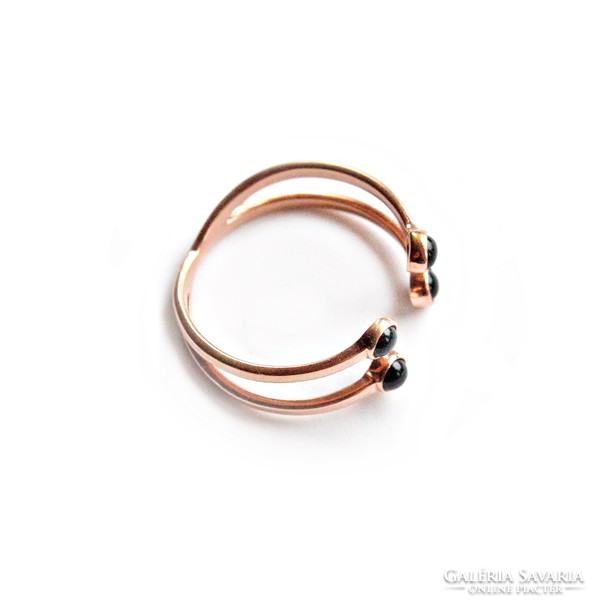 Aventurinköves rózsaaranyozott ezüst gyűrű