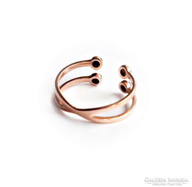 Aventurinköves rózsaaranyozott ezüst gyűrű