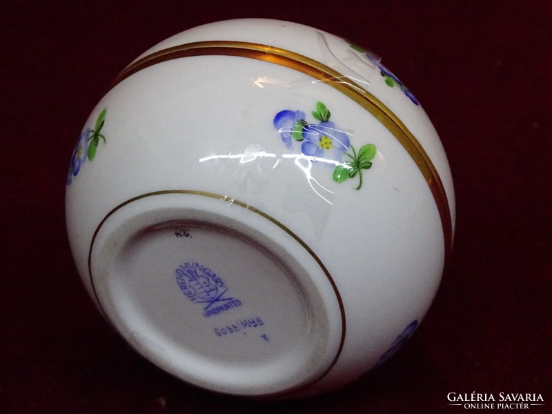 Herendi porcelán kézzel festett bonbonier, 6033/MYA-7 jelzéssel. Vanneki!
