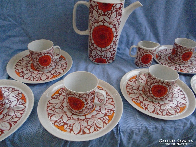 Tea or coffee set for six, hand painted, unused