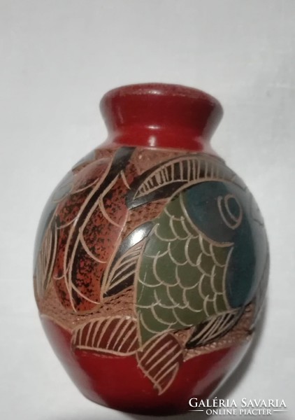 Halas kerámia váza, 8 cm